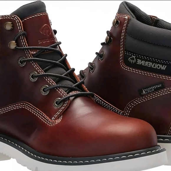 Wolverine Men's Dark Brown Leather Boots - Picture 2 of 6